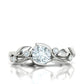 Anillo Compromiso Floral Diseño Hojas Oro Diamantes 0.88CT