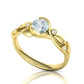 Anillo Compromiso Floral Diseño Hojas Oro Diamantes 0.88CT