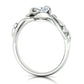 Anillo Compromiso Floral Diseño Hojas Oro Diamantes 0.88CT