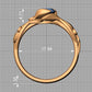 Anillo Compromiso Floral Diseño Hojas Oro Diamantes 0.88CT