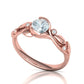 Anillo Compromiso Floral Diseño Hojas Oro Diamantes 0.88CT