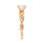Anillo de Compromiso Gold Leaf 14K con Diamante 1Ct Redondo