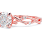 Anillo de Compromiso Gold Leaf 14K con Diamante 1Ct Redondo