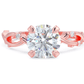 Anillo de Compromiso Gold Leaf 14K con Diamante 1Ct Redondo