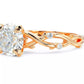 Anillo de Compromiso Gold Leaf 14K con Diamante 1Ct Redondo