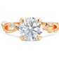 Anillo de Compromiso Gold Leaf con Diamante 1Ct Redondo