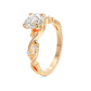Anillo de Compromiso Gold Leaf 14K con Diamante 1Ct Redondo