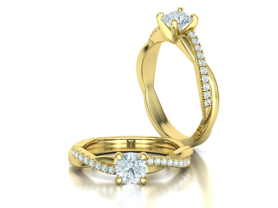 Anillo Solitario de Compromiso Infinity con Preciosas Incrustaciones