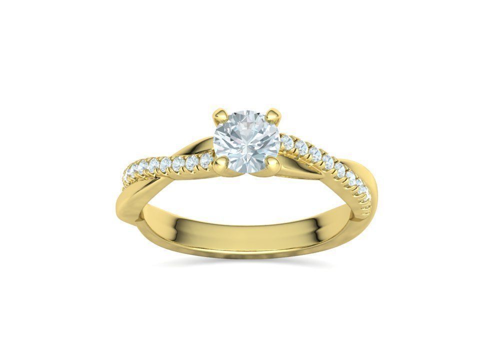 Anillo Solitario de Compromiso Infinity con Preciosas Incrustaciones