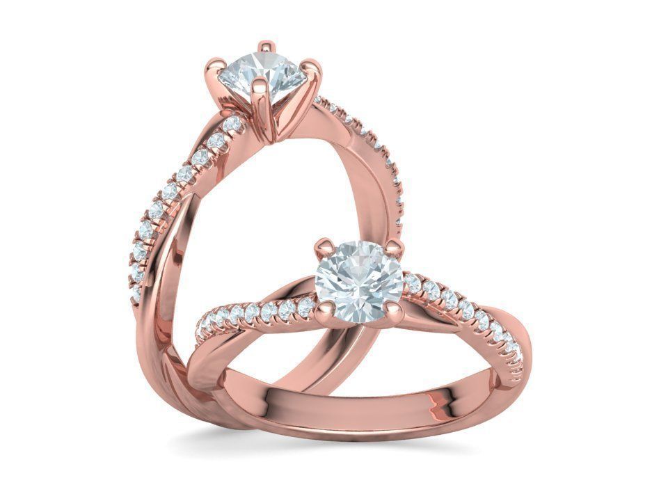 Anillo Solitario de Compromiso Infinity con Preciosas Incrustaciones
