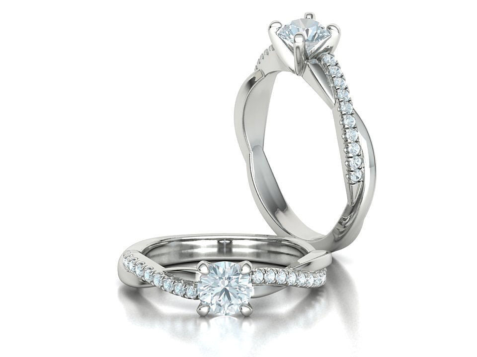 Anillo Solitario de Compromiso Infinity con Preciosas Incrustaciones