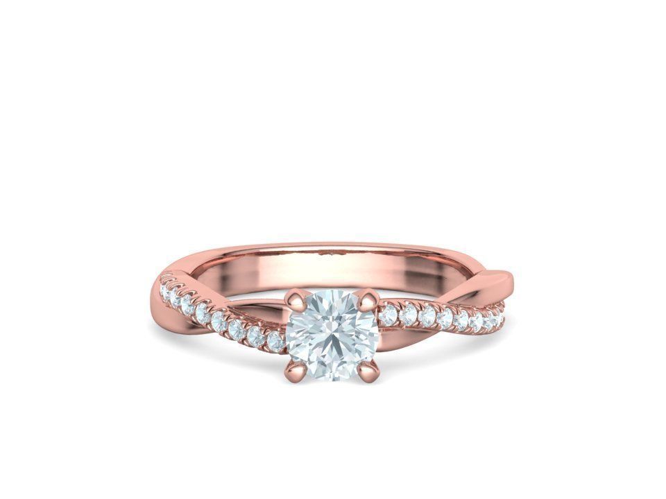 Anillo Solitario de Compromiso Infinity con Preciosas Incrustaciones