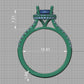 Hermoso Anillo de Compromiso Halo y Corona con Incrustaciones