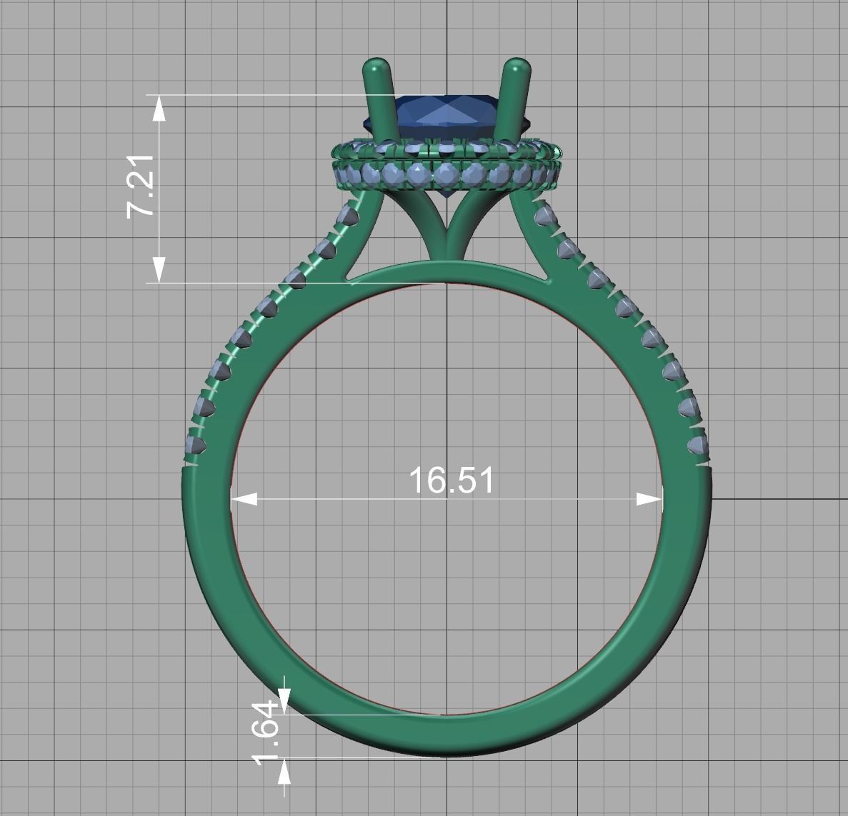 Hermoso Anillo de Compromiso Halo y Corona con Incrustaciones