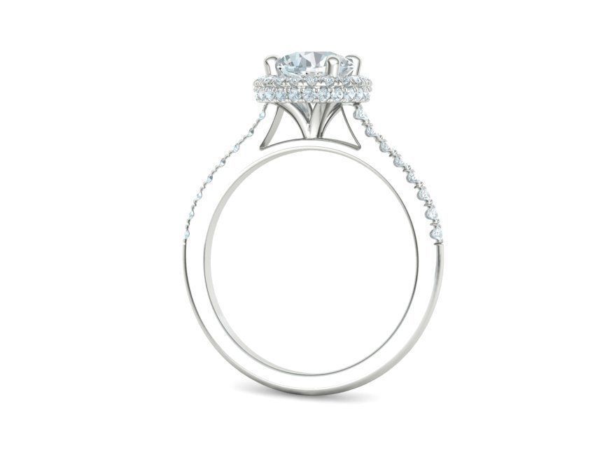 Anillo de Compromiso Halo y Corona con Incrustaciones