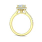 Anillo de Compromiso Halo y Corona con Incrustaciones