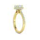 Hermoso Anillo de Compromiso Halo y Corona con Incrustaciones