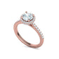 Anillo de Compromiso Halo y Corona con Incrustaciones