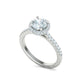 Hermoso Anillo de Compromiso Halo y Corona con Incrustaciones