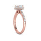 Anillo de Compromiso Halo y Corona con Incrustaciones