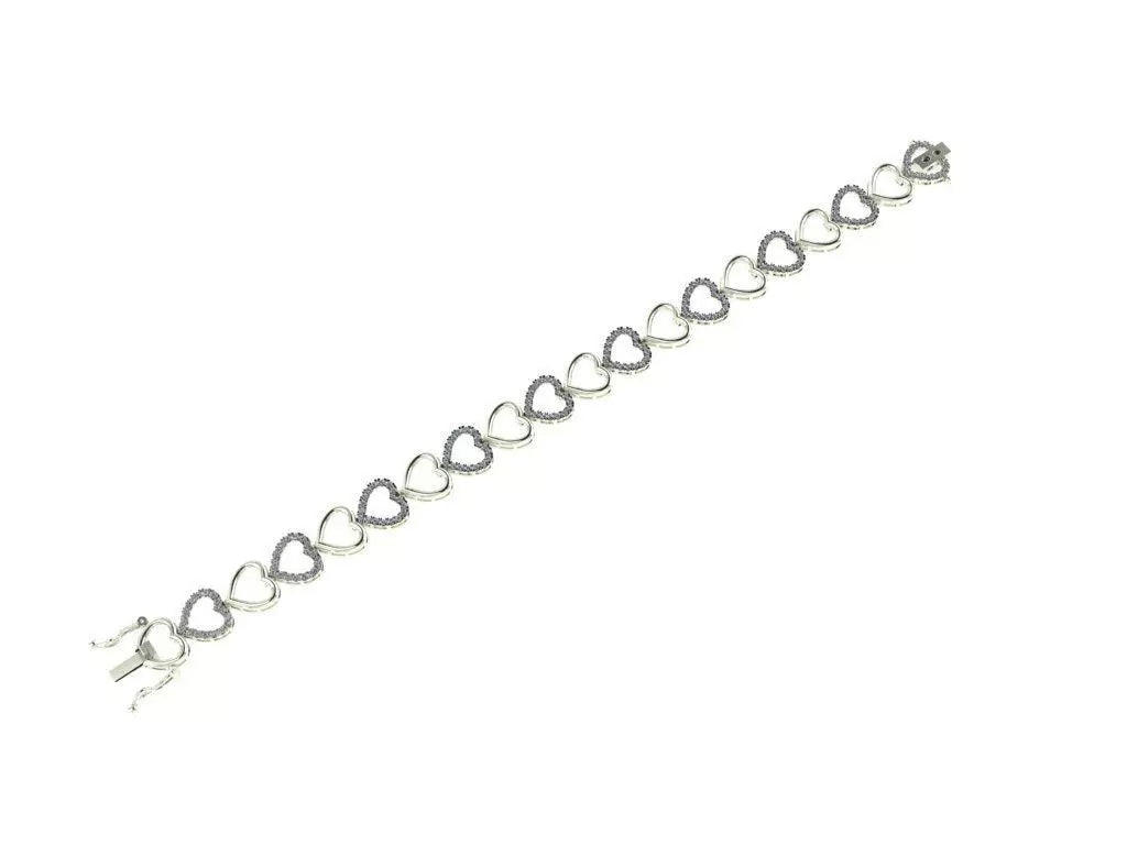 Pulso Love One de Oro en Forma de Corazón con Incrusatciones