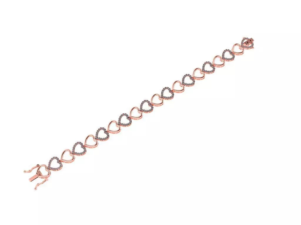 Pulso Love One de Oro en Forma de Corazón con Incrusatciones