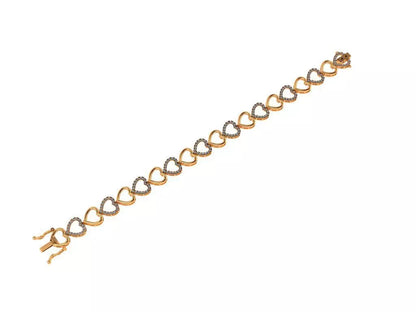 Pulso Love One de Oro en Forma de Corazón con Incrusatciones