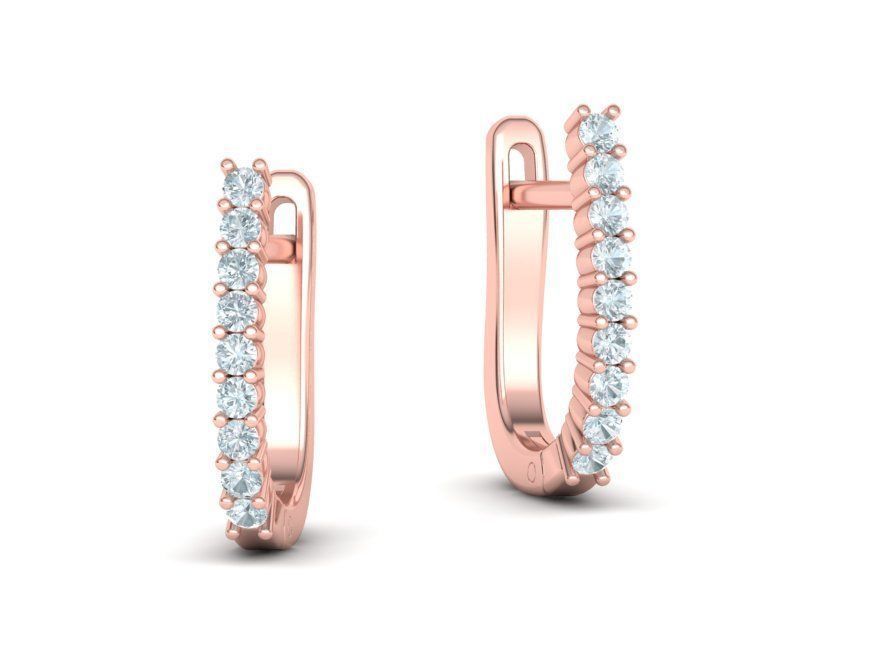 Aretes Huggies de oro 14k con Brillantes Incrustaciones