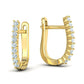 Aretes Huggies de oro 14k con Brillantes Incrustaciones