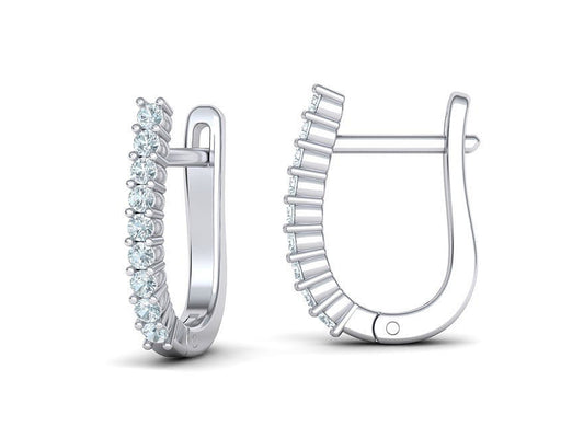 Aretes Huggies de oro 14k con Brillantes Incrustaciones