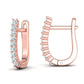 Aretes Huggies de oro 14k con Brillantes Incrustaciones