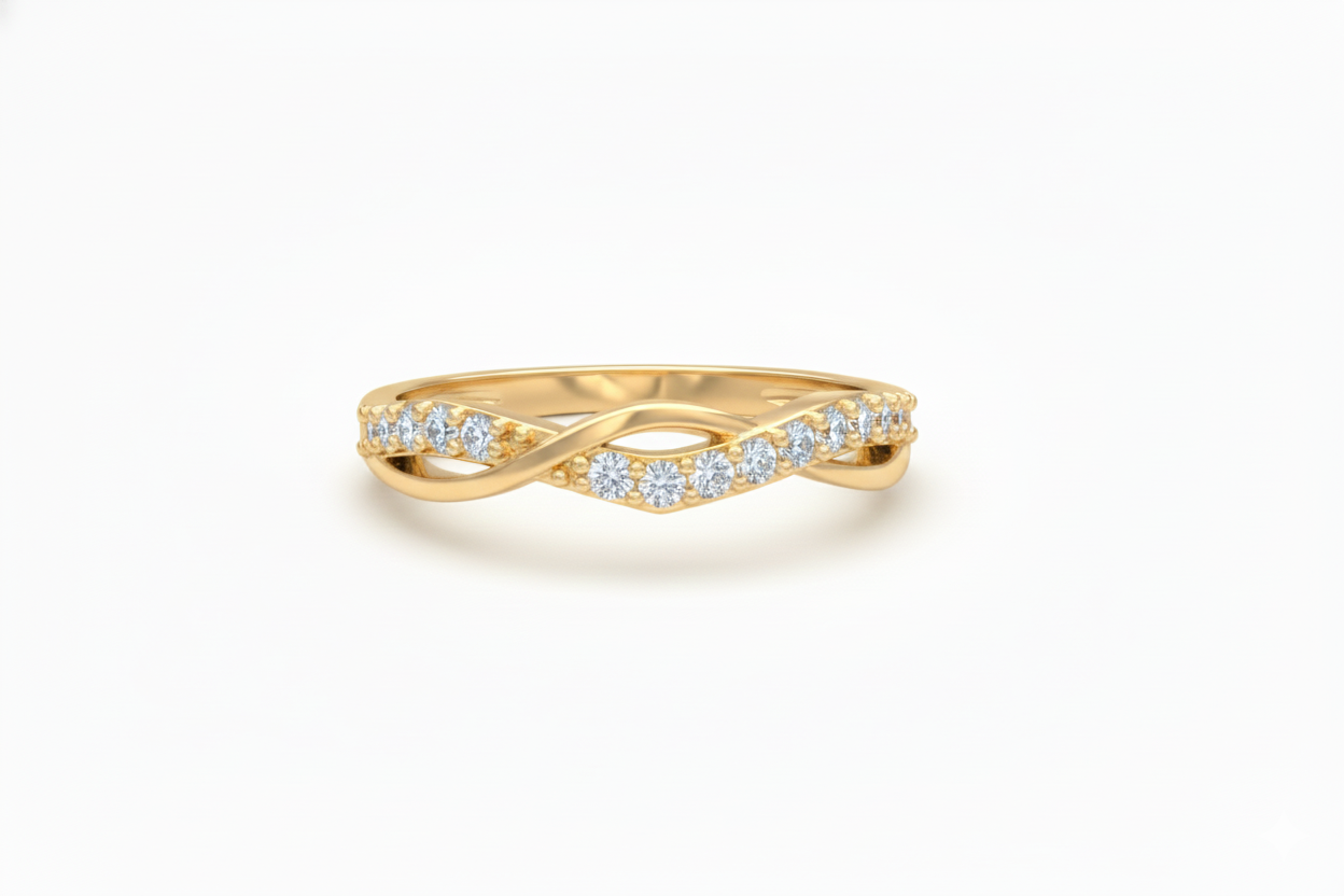 Churumbela De Banda Entrelazada Con Engaste De Uñas