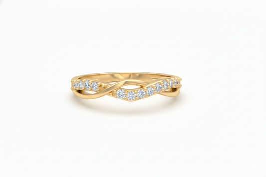 Churumbela De Banda Entrelazada Con Engaste De Uñas