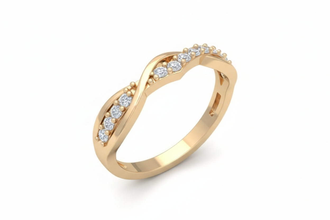 Churumbela De Banda Entrelazada Con Engaste De Uñas