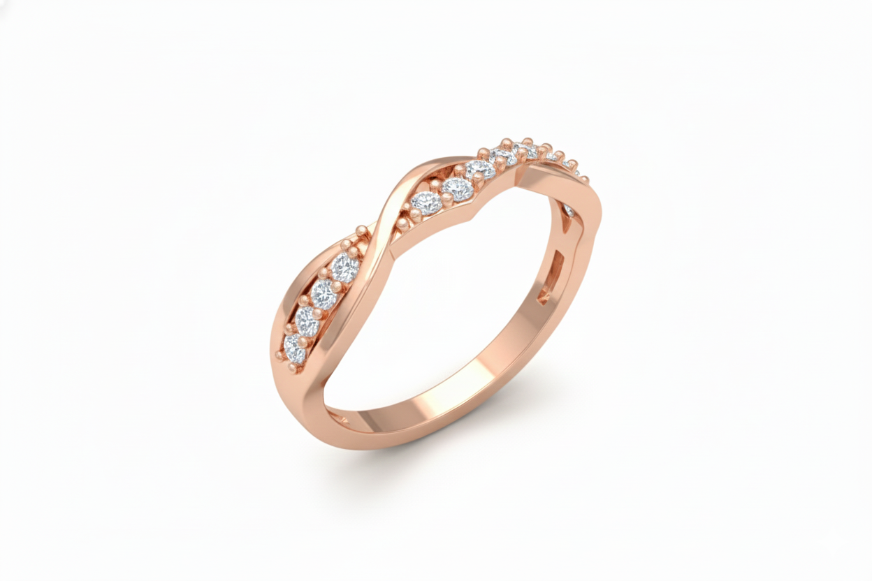 Churumbela De Banda Entrelazada Con Engaste De Uñas