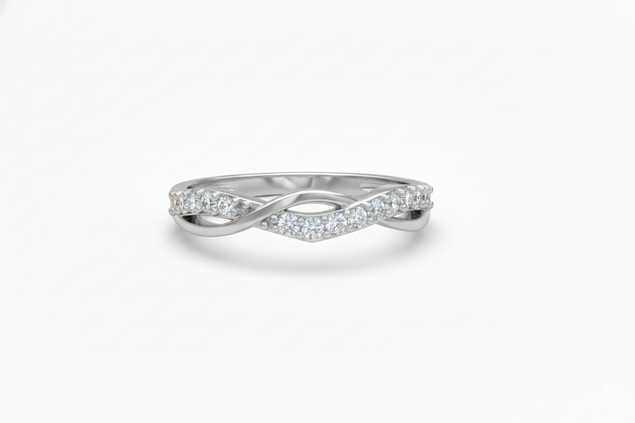 Churumbela De Banda Entrelazada Con Engaste De Uñas