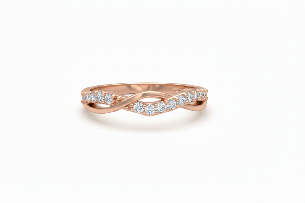 Churumbela De Banda Entrelazada Con Engaste De Uñas