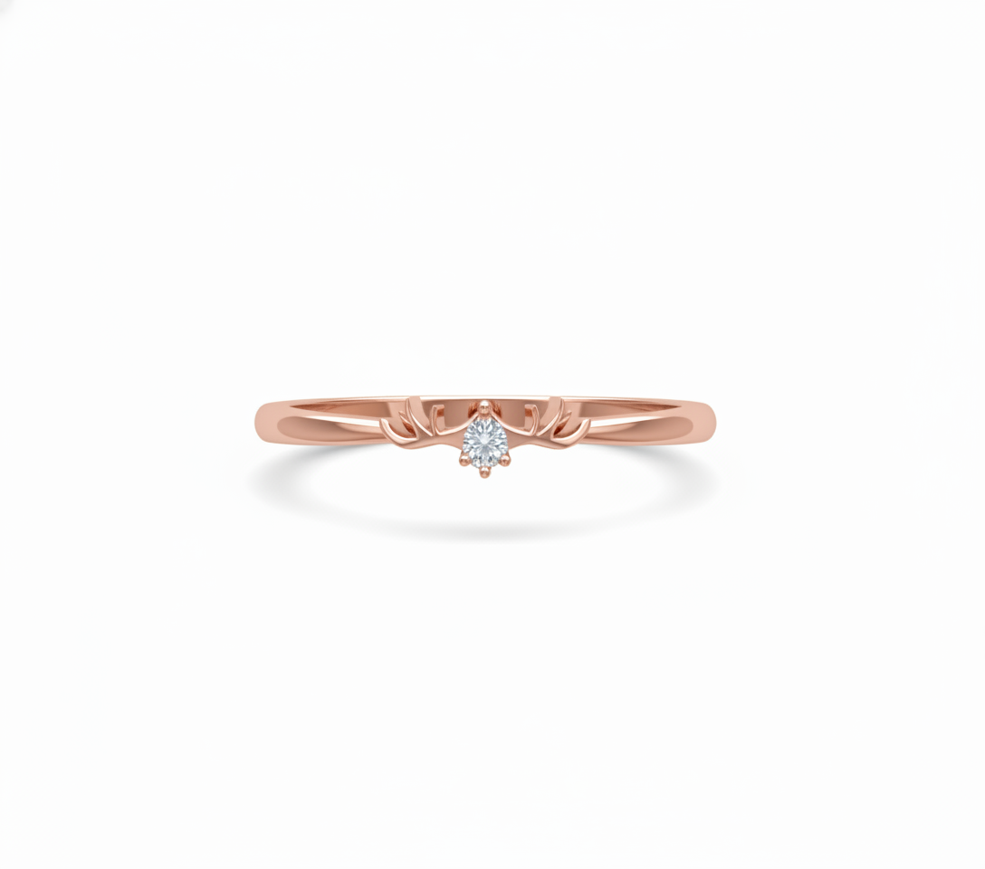 Anillo de Compromiso Solitario con Diamante Pera y Brazos Estilizados