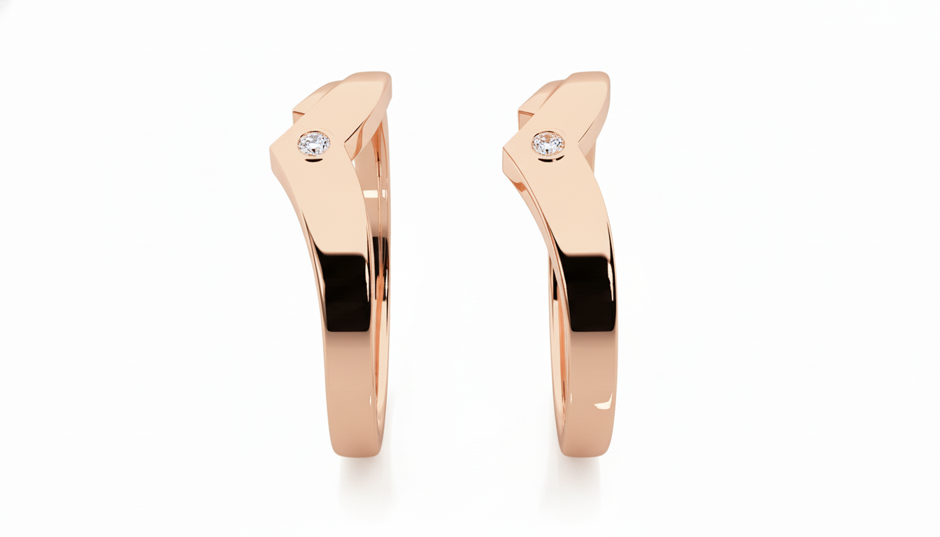 Dúo de Argollas Thung Curvo con Diamante