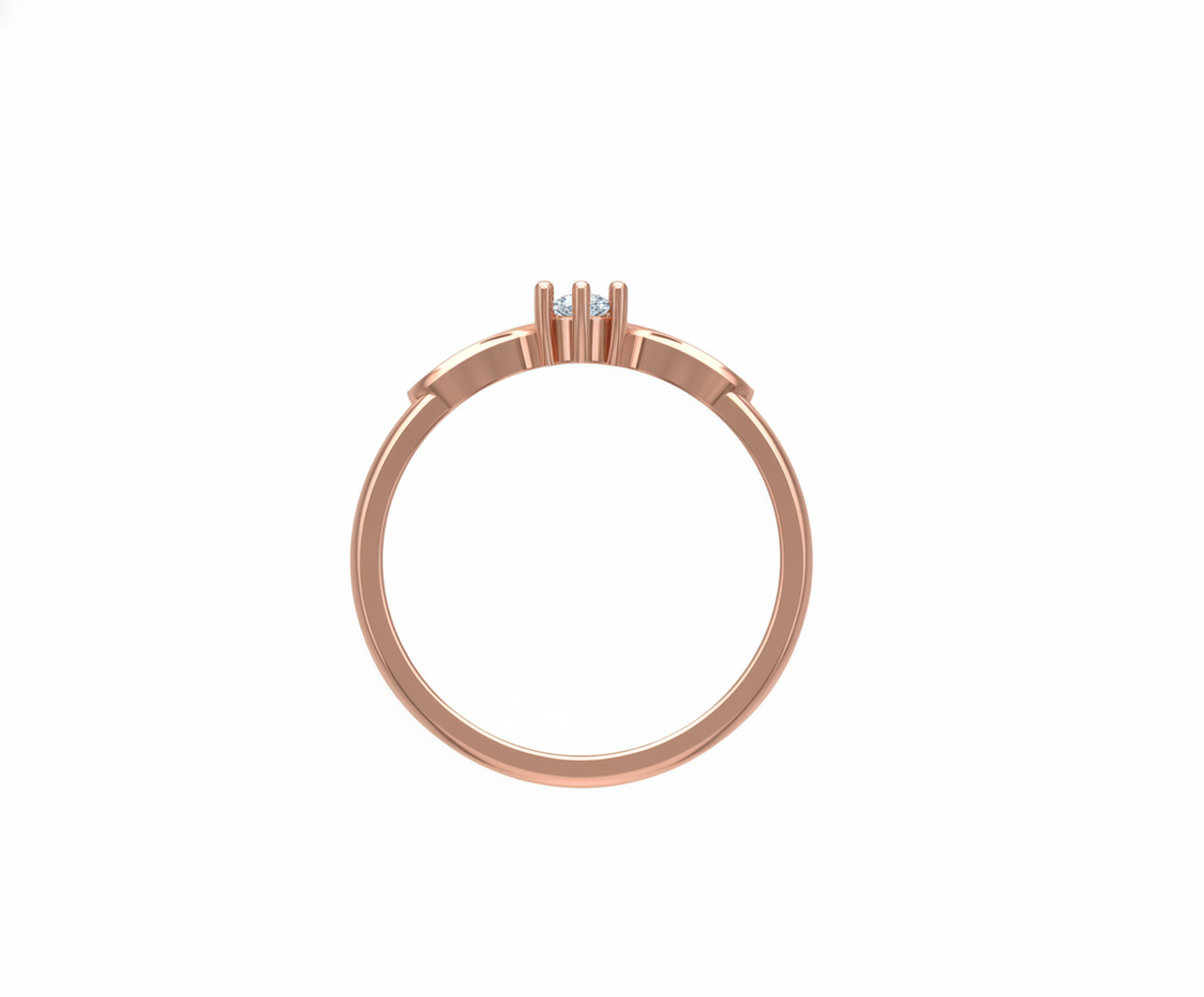 Anillo de Compromiso Solitario con Diamante Pera y Brazos Estilizados