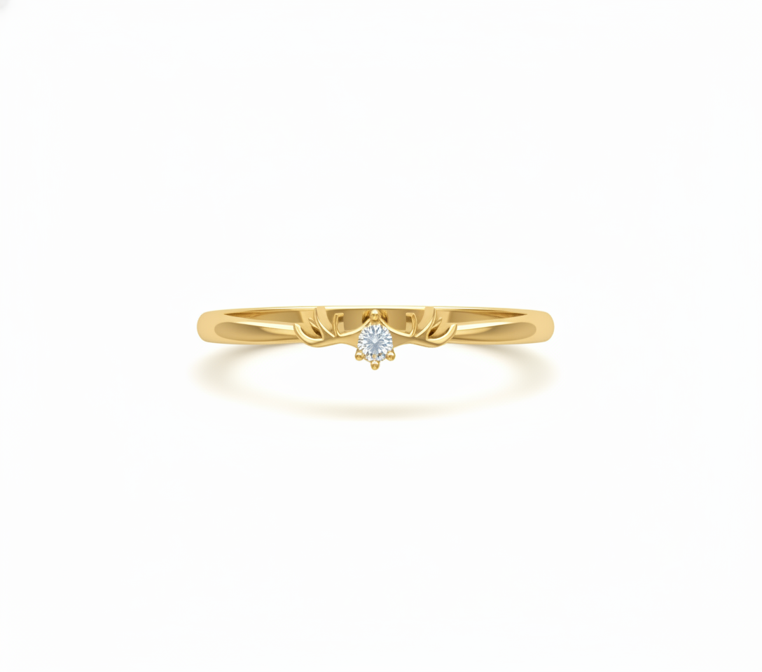 Anillo de Compromiso Solitario con Diamante Pera y Brazos Estilizados