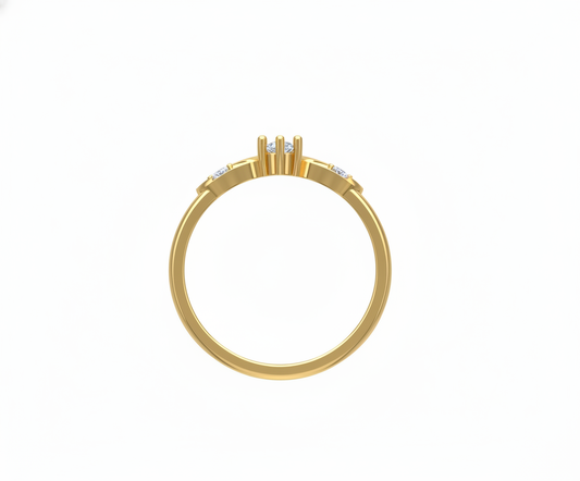 Anillo de Compromiso Solitario con Diamante Pera y Brazos Estilizados