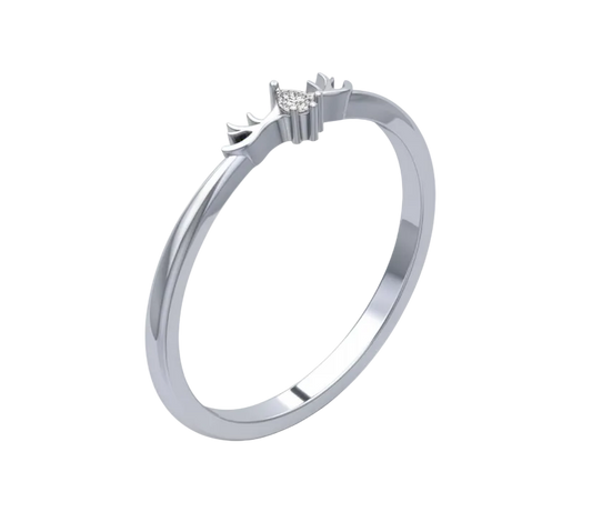 Anillo de Compromiso Solitario con Diamante Pera y Brazos Estilizados