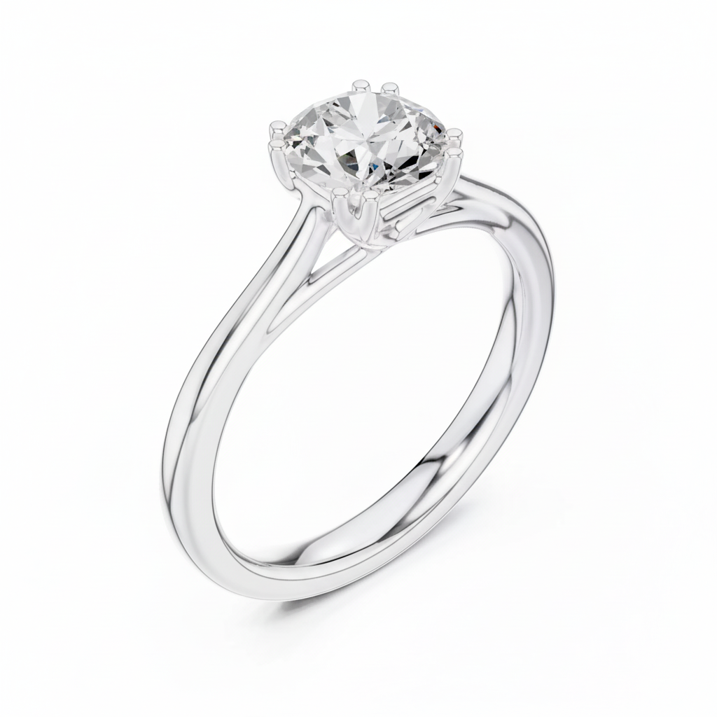 Anillo Solitario con Engaste de Garra Round 1ct