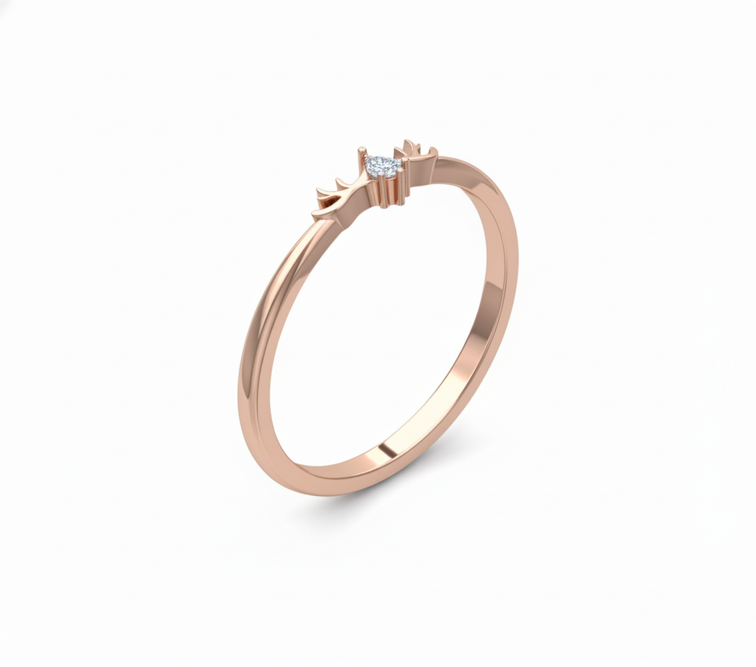 Anillo de Compromiso Solitario con Diamante Pera y Brazos Estilizados