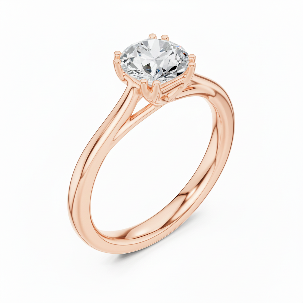 Anillo Solitario con Engaste de Garra Round 1ct