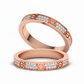 Dúo de Argollas Banda con Diseño Love y Diamantes Pavé 3mm