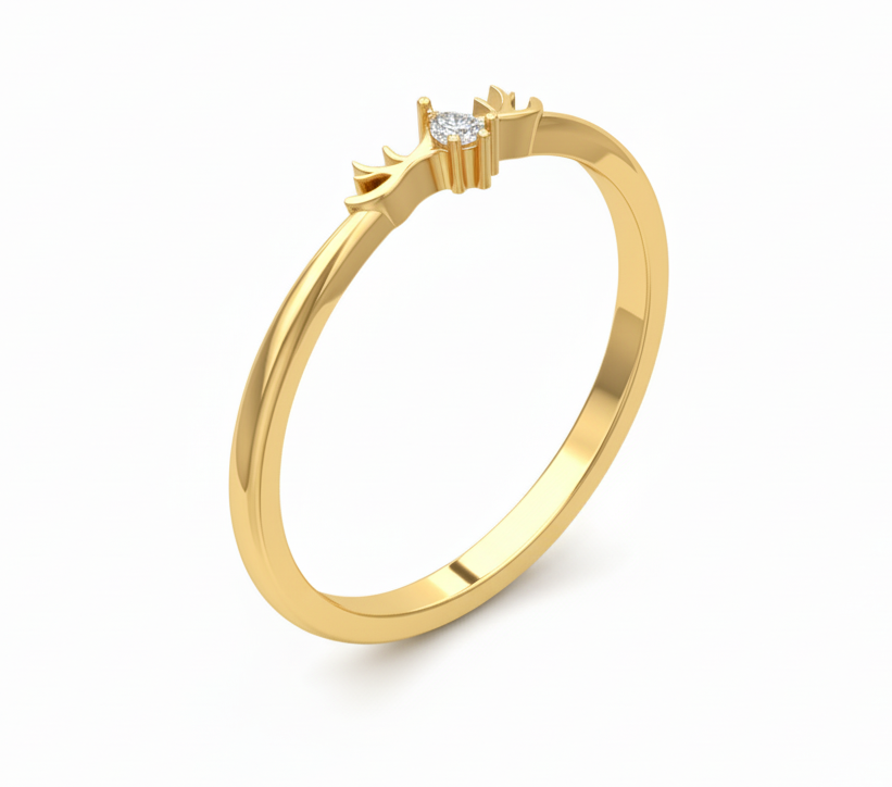 Anillo de Compromiso Solitario con Diamante Pera y Brazos Estilizados