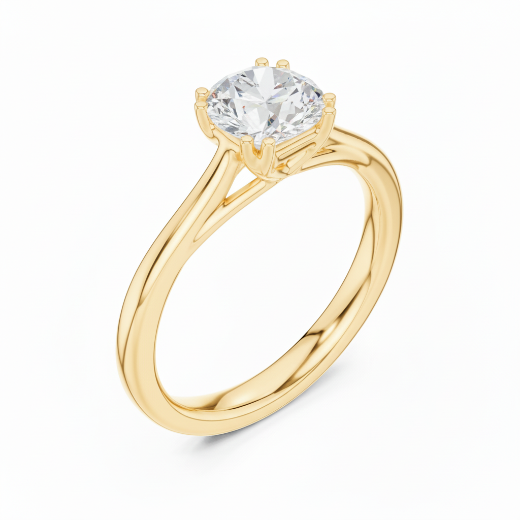 Anillo Solitario con Engaste de Garra Round 1ct