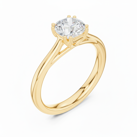 Anillo Solitario con Engaste de Garra Round 1ct